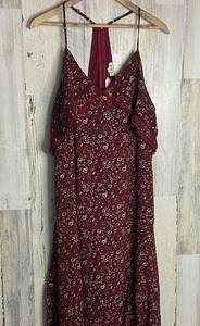 NWT WOMENS FLORAL POL MAXI DRESS