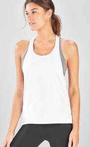 Fabletics White Cotton Knit Racerback Athletic Tank