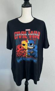 Marvel FUNKO Pop Adult Size 2XL Black Captain America Civil War T-shirt