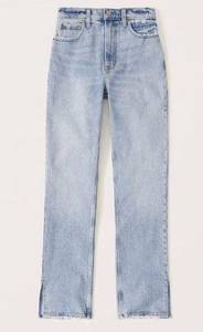 Abercrombie & Fitch (NWOT)  Ultra High Rise 90s Straight Jean- Light w Vent Hem