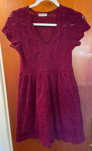 Burgundy Lace Dress