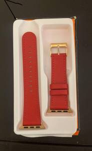 Red Leather Apple Watch Band 40 Mm