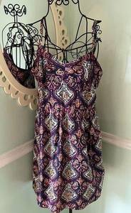 J.Crew  Dress Medallion Paisley Tank Blue Pink White Yellow Sun Sz 6 #81383