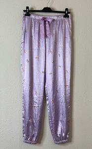 Victoria's Secret  LOVE Satin Lounge Pajama Sleep Jogger Pants Lavender Small