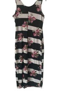 Pre Owned Women’s Say Anything Sleeveless Floral Dress Cover Up Sz Lg