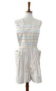 Vintage A Byer Womens Pinafore Striped Romper White Size 13