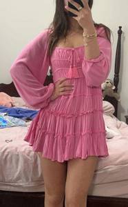 Long Sleeve Ruffle Tiered Smocked Babydoll Mini Dress