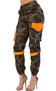 American Bazi Women's American. Bazi Cargo Utility Jogger Pants Camo Orange Large