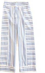 Marie Oliver Carter Pant Blue Stripe Wide Leg Sz 2