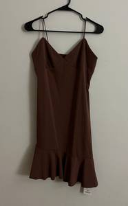 Women’s Brown Spaghetti Strap Mini Dress