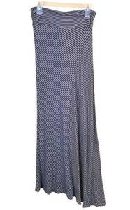 Monteau Striped Gray White Maxi Skirt Size Large