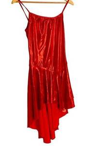 Bal Togs Dance Dress Red Shiny Lyrical Salsa Tango Cha Cha Costume Adult 2XL