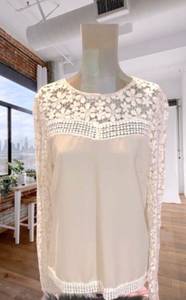 long sleeve knitted/lace blouse