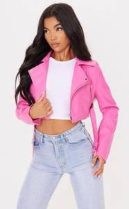 Pretty Little Thing Pink Faux Leather Jacket