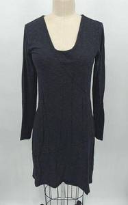 Horny Toad Long Sleeve Faux Wrap Dress Sz M Dark Gray Long Sleeve