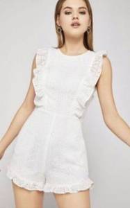 BCBGeneration White Ruffle Romper