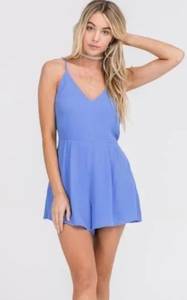 Lush Clothing Nordstrom Lush Blue Backless Romper