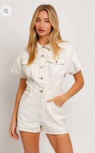 White Denim Romper