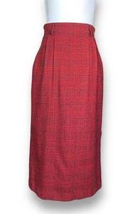 Vintage Woolrich Skirt Red Black Plaid Pleated Wool Midi Academia Preppy Size 6