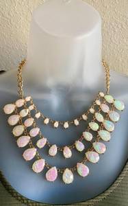 Iridescent crystal necklace