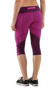 Lululemon  Run: For Your Life Crop
Hyper Stripe Raspberry Glo Light  Size 6