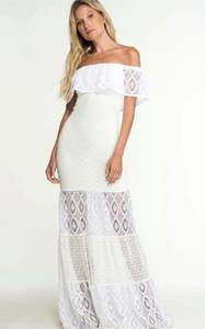 White Off The Shoulder Maxi