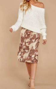 On The Mark Multi Print Midi Skirt