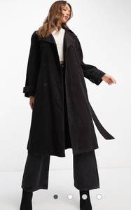 Black Trench Coat Corduroy 