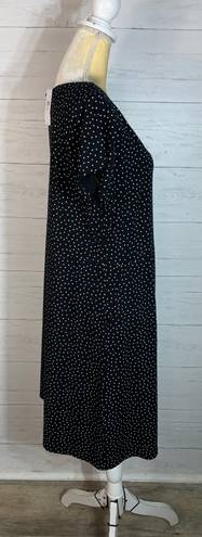 J.Jill  Wearever Collection Size M Sheath Shirt Dress Polka Dot Stretch w/pockets