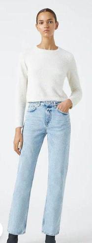 Pull & Bear Distressed High Rise Straight Jeans