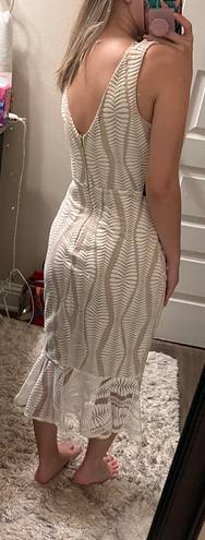 GUESS Ivory & Nude Midi Dress