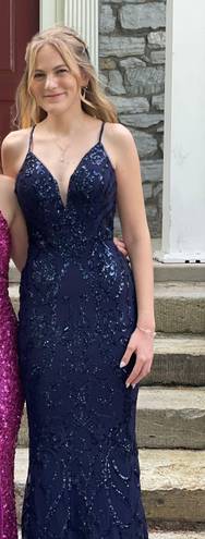 PromGirl Navy Blue Prom Dress