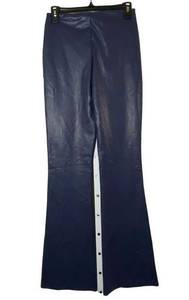 Bagatelle Collection Women's Blue Flared Faux Leather Leggings Size S