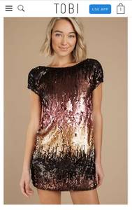 Sequin Low Back Shift Dress