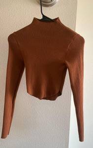 Rust Turtleneck Long Sleeve Top