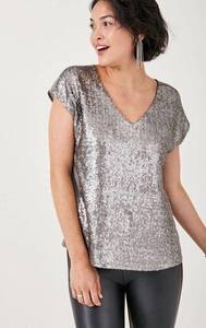 NEW Stella & Dot Metallic Renegade Top Sequin Size Small S