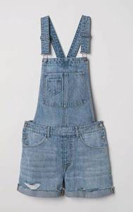 Distressed overalls Shorts