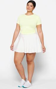 Skort with Built In Shorts White 1X Spacedye Tie Breaker Circle Skirt