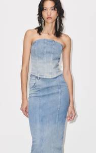 Denim Bustier Top