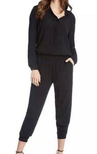 Fifteen Twenty Jumpsuit Black Elastic Waist Ankles - Medium / M