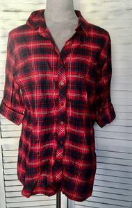 Red Plaid Top, Large