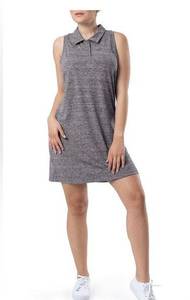 ATHLETIC WORKS Womens Sleeveless Polo Dress Size Large Lightweight Gray New