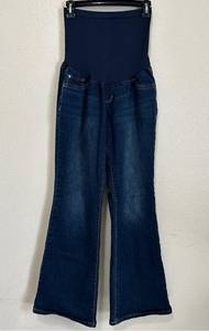 Indigo Blue maternity jeans with navy stretch top