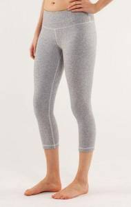 Lululemon  Herringbone Light Gray Cropped Leggings Sz 4 Rare Pattern