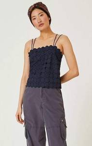 MAEVE Crop Tank Top with ruching on back and speghetti straps