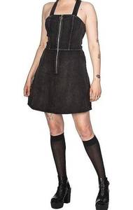 Acid Wash Black Denim Dress