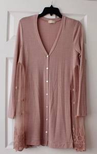 Altar’d State | fairy button front striped lace tunic length cardigan