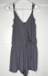 American Eagle  Striped Romper Navy Blue White