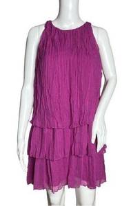 Adam by Adam Lippes Shift Dress Pink Pleated Layered Sleeveless 100% Silk