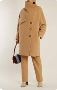 Acne Studios Natural Ciara Funnel-neck Wool-blend Coat Women's sz.M